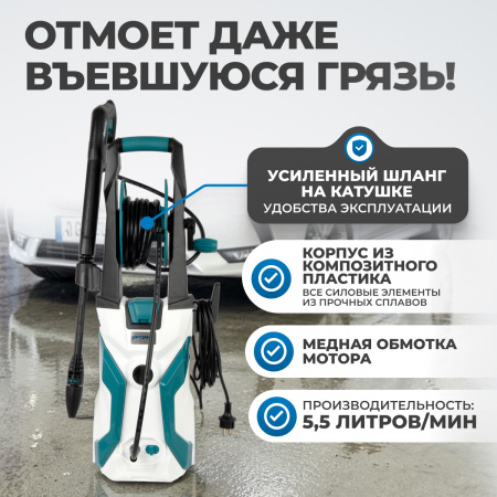 OPT-HPW1800 Аппарат высокого давления OPTIMUS 155 бар, 1800W , 5,5л/мин.
