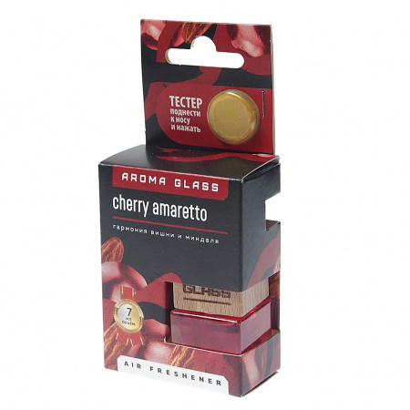Ароматизатор воздуха FTE-AG-11 AROMA GLASS (cherry amaretto) подвесной в стеклянном флаконе FOUETTE /1/30