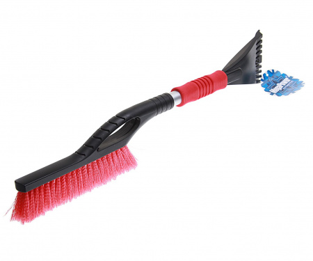 Щетка M-71027RD для снега со скребком и мягкой ручкой 60см BLACK/RED MEGAPOWER /1/36