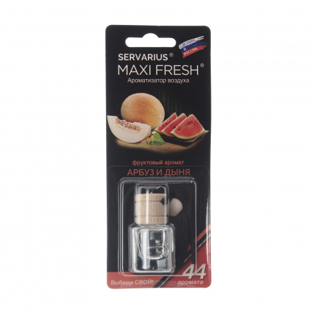 Ароматизатор воздуха HMF-32 MAXI FRESH (арбуз и дыня) жидкостный подвесной, деревянная крышка 5мл /1/64