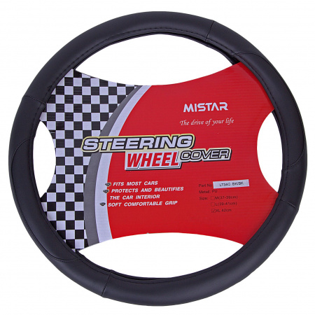 Оплетка руля MIS-LT34C (XL) BLACK кожа MISTAR /1/25