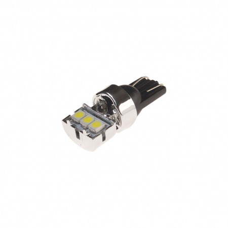 Автолампа T10W (W2,1x9,5d) 3 SMD 2835WHITE 6000K 54лм 12V MEGAPOWER /10 /100 OLD