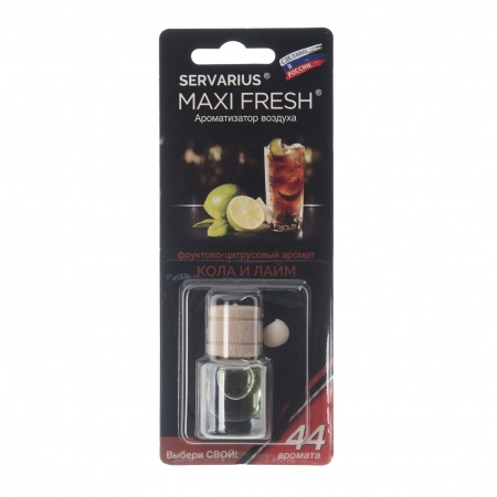 Ароматизатор воздуха HMF-31 MAXI FRESH (кола и лайм) жидкостный подвесной, деревянная крышка 5мл /1/64