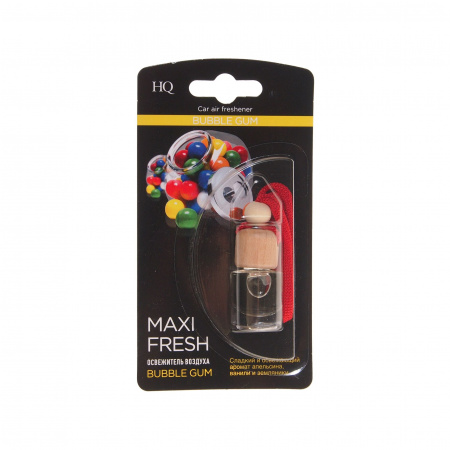 Ароматизатор воздуха HMF-3 MAXI FRESH (bubble gum) жидкостный подвесной, деревянная крышка 5мл /1/64