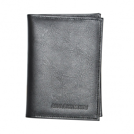 Бумажник водителя БВЛ10Л BLACK натуральная кожа (в коробке) АВТОСТОП /1