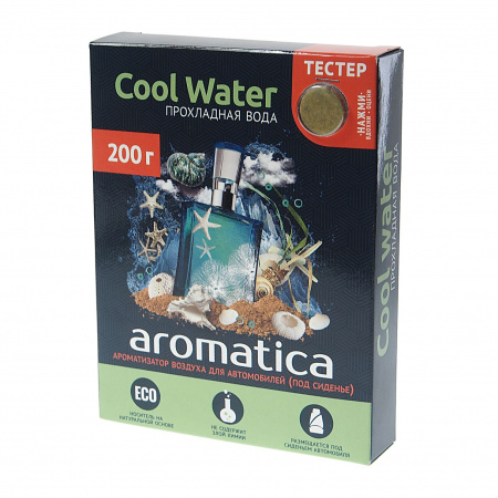 Ароматизатор воздуха FTE-AR-3 AROMATICA (cool water) гелевый под сиденье 200гр FOUETTE /1/20