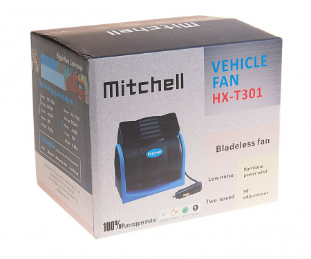 Вентилятор HX-301 16см (6") 12V (9/13W) диммер, безлопастной, black/blue MITCHELL 1/24
