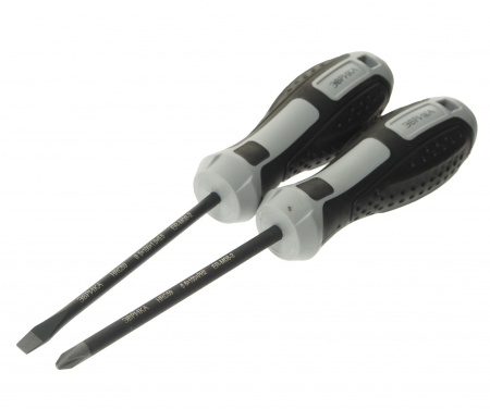 Набор отверток ER-M08-2  SL5.5x100 Ø5, PH2x100 Ø6, стержень S2, 2 предмета в блистере HRC≥59 ЭВРИКА /1/72 NEW