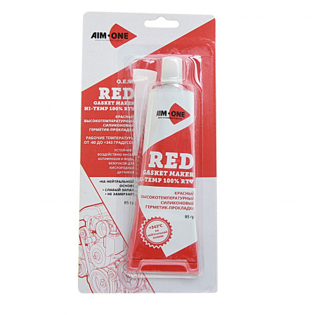 Герметик прокладок RED силиконовый (красный) 85г  AIM-ONE /1/12