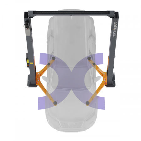 WDK-529E Подъемник двухстоечный с верхней синхронизацией 4 тонны, электр.разбл., 380В
