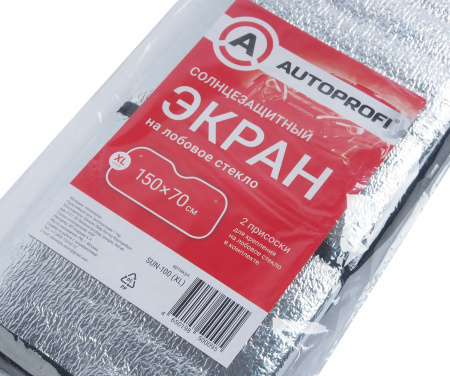 Шторка солнцезащитная SUN-100 (XL) на лобовое стекло 150x70 AUTOPROFI /1/100