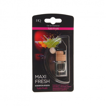 Ароматизатор воздуха HMF-4 MAXI FRESH (tutti-frutti) жидкостный подвесной, деревянная крышка 5мл /1/64