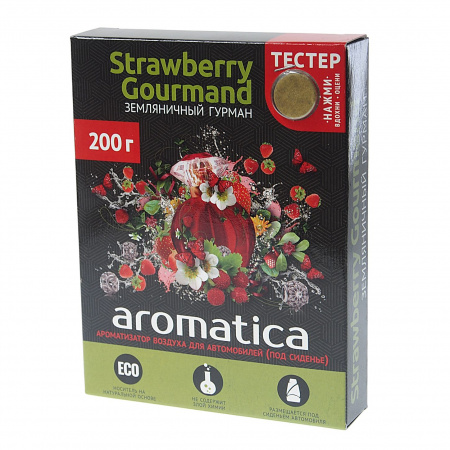 Ароматизатор воздуха FTE-AR-10 AROMATICA (strawberry gourmand) гелевый под сиденье 200гр FOUETTE /1/20