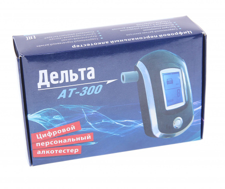 Алкотестер AT300 портативный (0,00-2,00 промилле) ЖК-дисплей с подсветкой, сменные мундштуки, звуковой индикатор ДЕЛЬТА /1/50