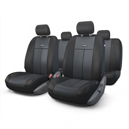 Чехлы на сиденье TT-902M  BLACK/BLACK полиэстер-сетка, AIRBAG (9шт) AUTOPROFI /1/6