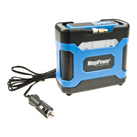 Компрессор M-85010 поршневой 150PSI (20л/мин) цифровой манометр LED подсветка автомат. фиксатор давления 12V MEGAPOWER /1/18