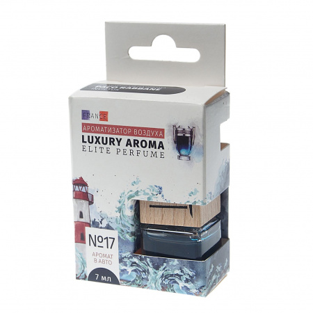 Ароматизатор воздуха FTE-LAE-17 LUXURY AROMA ELITE PERFUME (по мотивам Paco Rabanne-Invictus) подвесной, с деревянной крышкой FOUETTE /1/30
