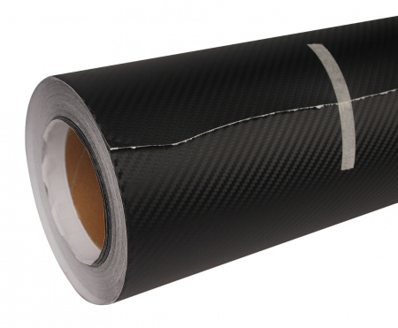 Пленка виниловая черная карбон 3D (3D Carbon fiber black) (рулон 1,52х18м) 130мк. /1