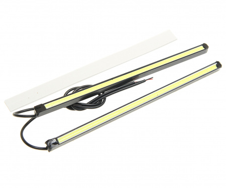 Дневные ходовые огни W-DRL205COB 60COB 205х8мм плоские (2шт) 10-15V ВЫМПЕЛ /1/100