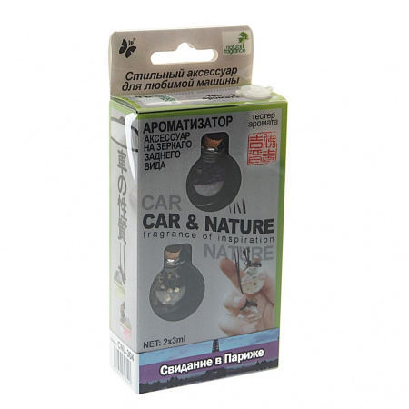Ароматизатор воздуха CNL-304 Car&Nature (Свидание в Париже) флакон подвесной с деревянной крышкой 2x3мл FKVJP /1/50