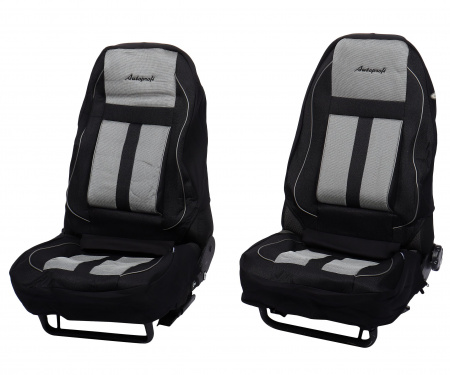 Чехлы на сиденье CUSHION COMFORT CUS-1505 BLACK/GREY эко-хлопок, 3D крой, поясничный упор, AIRBAG (15шт) AUTOPROFI /1/5