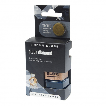 Ароматизатор воздуха FTE-AG-02 AROMA GLASS (black diamond) подвесной в стеклянном флаконе FOUETTE /1/30