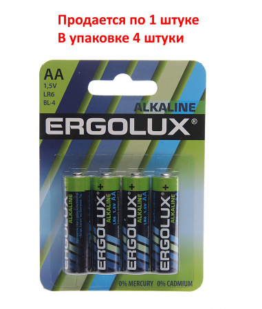 Элемент питания AA: LR06-BC4 ALKALINE 1,5V ERGOLUX /4/40/720