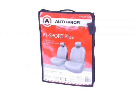 Чехлы на сиденье R-1 SPORT PLUS R-402Pf  DARK GREY передние (майка) (4шт) AUTOPROFI /1/10
