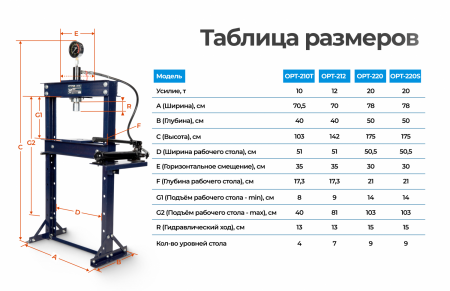 OPT-212 Гидравлический пресс 12 т