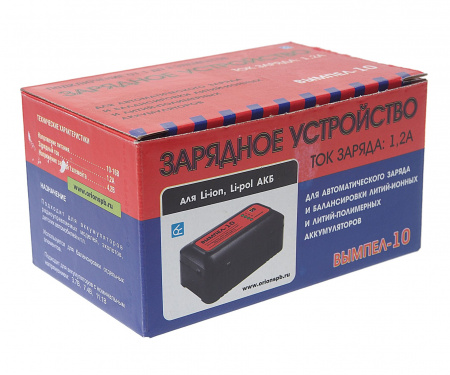 Зарядное устройство ВЫМПЕЛ-10 (автомат,1.2А, 4.2-12,6В, для Li-pol / Li-ion АКБ, балансир) ОРИОН /1/20