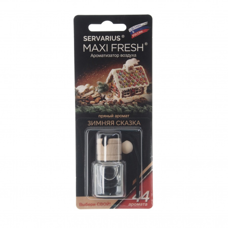 Ароматизатор воздуха HMF-34 MAXI FRESH (зимняя сказка) жидкостный подвесной, деревянная крышка 5мл /1/64