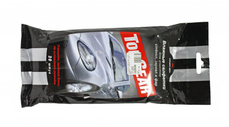 Салфетки влажные TG-48038 "TOP GEAR" для стекол, фар и зеркал очищающие (20х16см) в мягкой упаковке (30шт) АВАНГАРД /1/32