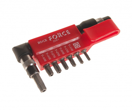 Набор вставок RF-2081: 1/4"DR TORX с Г-образным держателем (с отверстием) 8пр. ROCKFORCE /1/25/100