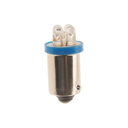 Автолампа T4W (BA9s) 4 LED BLUE 10лм 12V MEGAPOWER /10 /100 OLD