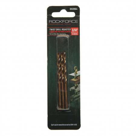 Сверло по металлу 3.6мм HSS+Co(3шт), в блистере  ROCKFORCE /1
