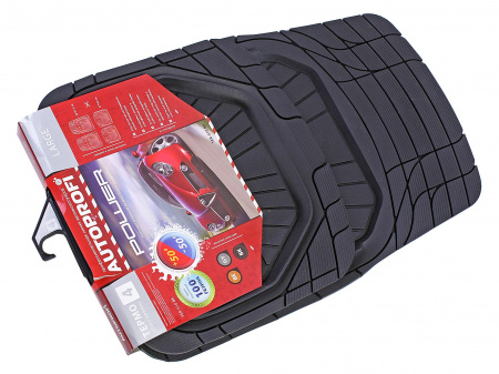 Коврики резиновые POWER TER-510 BLACK универсальные,морозостойкие (4шт) AUTOPROFI /1/5