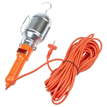 Лампа переносная M-22015 под лампу E27 до 60W, 220V, длина провода 15м  MEGAPOWER 1/12