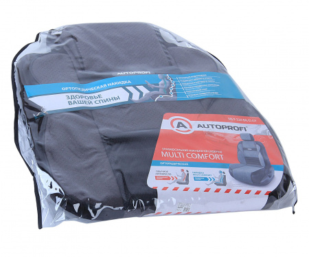 Накидка на сиденье MULTI COMFORT MLT-320 BLACK/DARK GREY ортопедическая, велюр (3 элемента)  AUTOPROFI /1/12