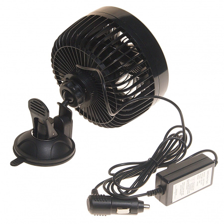 Вентилятор HX-703 16см (6") 12V (9W) диммер, на вакуумной присоске, с регулируемыми углами обдува black/blue MITCHELL 1/24