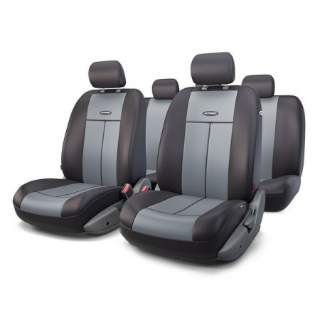 Чехлы на сиденье TT-902P  BLACK/DARK GREY полиэстер, AIRBAG (9шт) AUTOPROFI /1/6