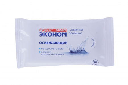 Салфетки влажные ESM-30025 "ЭКОНОМ" освежающие (15х18см) в мягкой упаковке (10шт) АВАНГАРД /1/144
